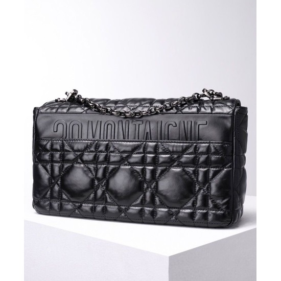 Replica Christian Dior Large Dior Caro Bag Black Replica Christian Dior Large Dior Caro Bag Black