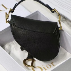 Fake Christian Dior Micro Saddle Bag Black Replica