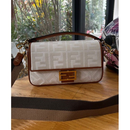 Replica Baguette FF Canvas Bag 8BR600 Cream Replica Baguette FF Canvas Bag 8BR600 Cream