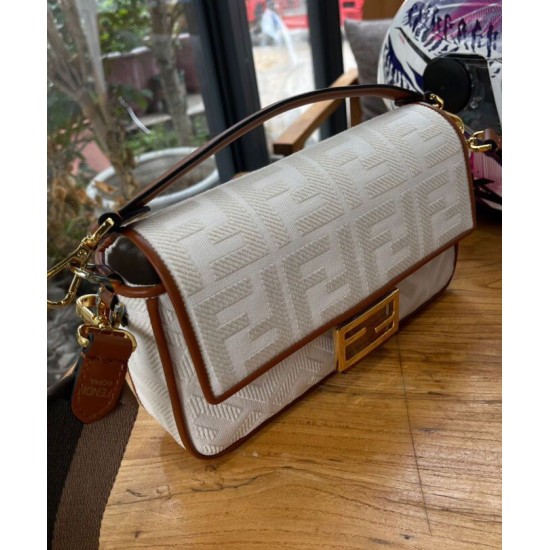 Replica Baguette FF Canvas Bag 8BR600 Cream Replica Baguette FF Canvas Bag 8BR600 Cream