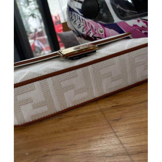 Replica Baguette FF Canvas Bag 8BR600 Cream Replica Baguette FF Canvas Bag 8BR600 Cream