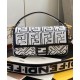 Fake Nappa Leather FF Print Bag Black Replica Replica Nappa Leather FF Print Bag Black