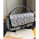 Fake Nappa Leather FF Print Bag Black Replica Replica Nappa Leather FF Print Bag Black
