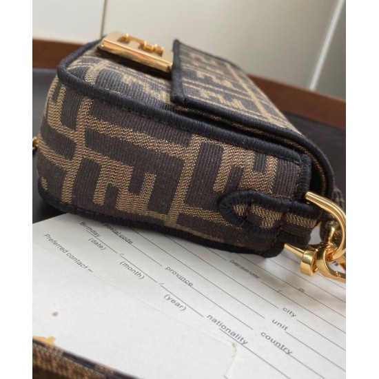 Replica Mini Baguette Fabric Bag 8BS0171 Coffee Fake Mini Baguette Fabric Bag 8BS0171 Coffee Replica