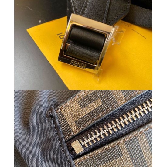 Fake Nylon Backpack 7VZ042 Coffee Replica Fake Nylon Backpack 7VZ042 Coffee Replica