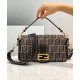 Fake Baguette Embroidered FF Fabric Bag 8BR6008 Dark Coffee Replica Replica Baguette Embroidered FF Fabric Bag 8BR6008 Dark Coffee