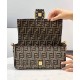 Fake Baguette Embroidered FF Fabric Bag 8BR6008 Dark Coffee Replica Replica Baguette Embroidered FF Fabric Bag 8BR6008 Dark Coffee