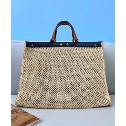 Replica Peekaboo X-Tote Raffia Bag 8BH374 Apricot