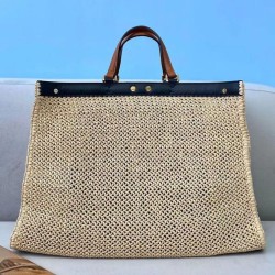 Replica Peekaboo X-Tote Raffia Bag 8BH374 Apricot