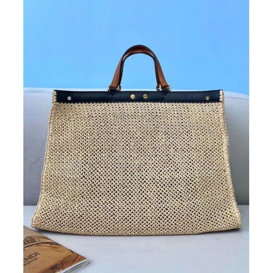 Fake Peekaboo X-Tote Raffia Bag 8BH374 Apricot Replica Replica Peekaboo X-Tote Raffia Bag 8BH374 Apricot
