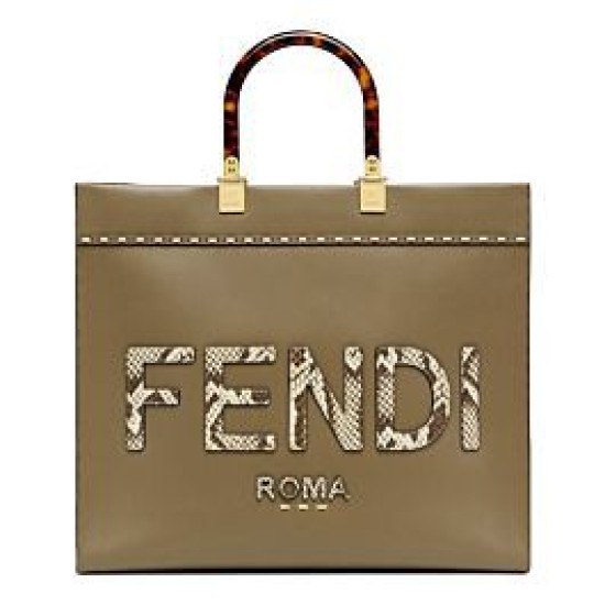 Replica Sunshine Medium Leather And Elaphe Shopper 8BH386 Khaki Replica Sunshine Medium Leather And Elaphe Shopper 8BH386 Khaki