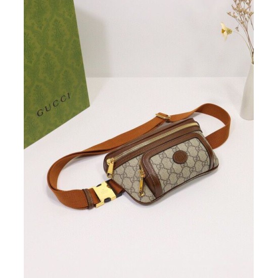 Replica Gucci Belt bag with Interlocking G 682933 Coffee Fake Gucci Belt bag with Interlocking G 682933 Coffee Replica