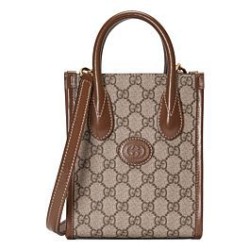 Replica Gucci Mini tote bag with Interlocking G 671623 Coffee