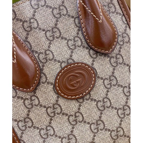Replica Gucci Mini tote bag with Interlocking G 671623 Coffee
