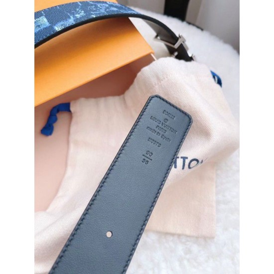 Replica Louis Vuitton LV Initiales 40MM Reversible Belt Damier Salt M0378Q