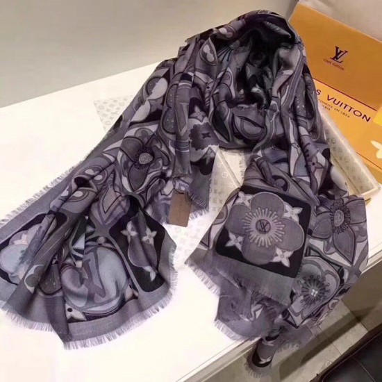 Replica Louis Vuitton Anthracite Kamonogram Stole M71035 Replica Louis Vuitton Anthracite Kamonogram Stole M71035