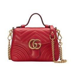 Replica Gucci GG Marmont mini top handle bag 547260 Red