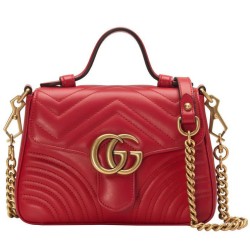 Replica Gucci GG Marmont mini top handle bag 547260 Red