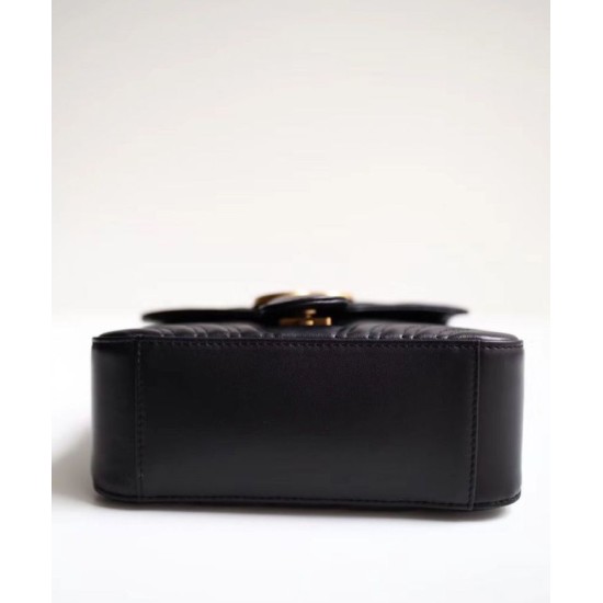 Replica Gucci GG Marmont mini top handle bag 547260 Black Fake Gucci GG Marmont mini top handle bag 547260 Black Replica