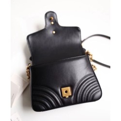 Replica Gucci GG Marmont mini top handle bag 547260 Black Fake Gucci GG Marmont mini top handle bag 547260 Black Replica