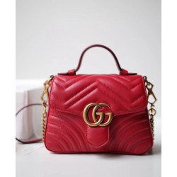 Fake Gucci GG Marmont mini top handle bag 547260 Red Replica Replica Gucci GG Marmont mini top handle bag 547260 Red