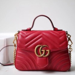 Replica Gucci GG Marmont mini top handle bag 547260 Red