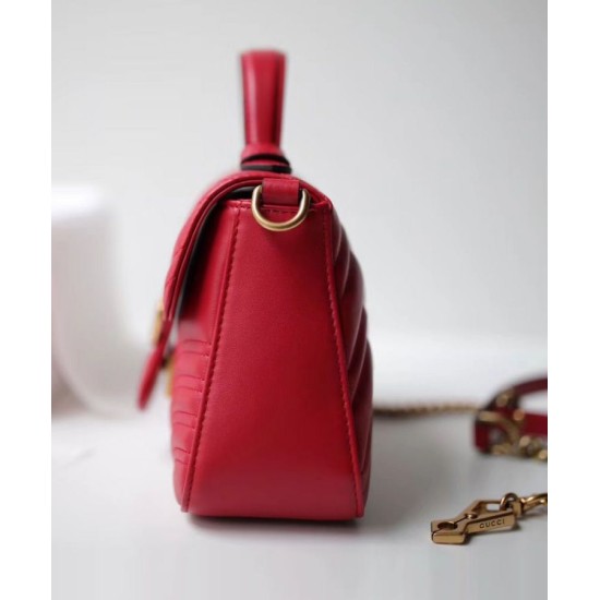 Fake Gucci GG Marmont mini top handle bag 547260 Red Replica Replica Gucci GG Marmont mini top handle bag 547260 Red