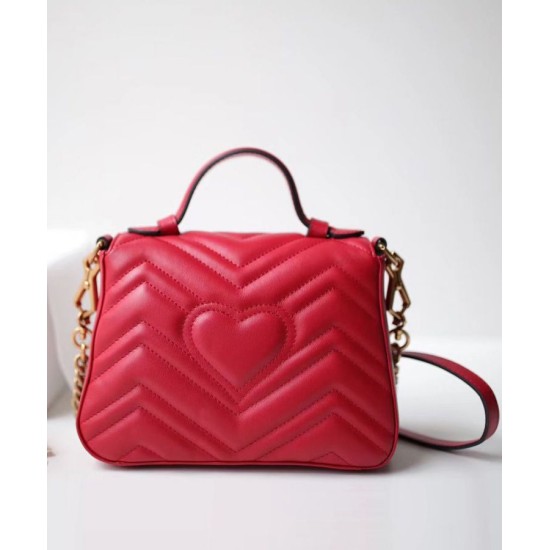 Fake Gucci GG Marmont mini top handle bag 547260 Red Replica Replica Gucci GG Marmont mini top handle bag 547260 Red