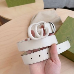 Replica Gucci GG Marmont thin 3cm belt 414516 White