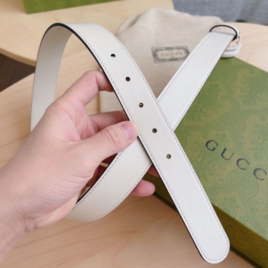 Replica Gucci GG Marmont thin 3cm belt 414516 White