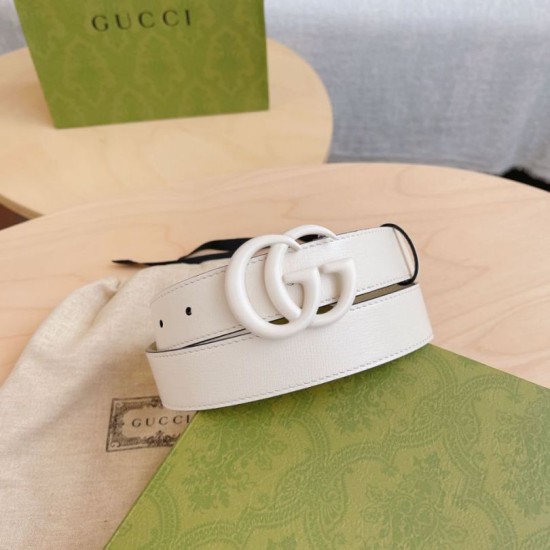 Replica Gucci GG Marmont thin 3cm belt 414516 White