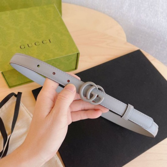 Fake Gucci GG Marmont thin 2cm belt 414516 Gray Replica Replica Gucci GG Marmont thin 2cm belt 414516 Gray