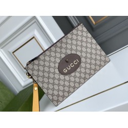 Fake Gucci Neo Vintage GG Supreme pouch 473956 Brown Replica Fake Gucci Neo Vintage GG Supreme pouch 473956 Brown Replica