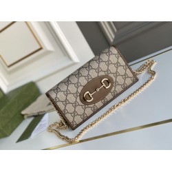 Fake Gucci Horsebit 1955 chain wallet 621892 Coffee Replica