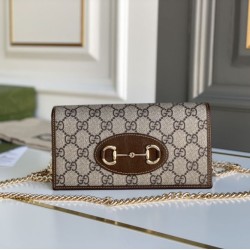 Fake Gucci Horsebit 1955 chain wallet 621892 Coffee Replica