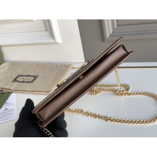 Replica Gucci Horsebit 1955 chain wallet 621892 Coffee Fake Gucci Horsebit 1955 chain wallet 621892 Coffee Replica