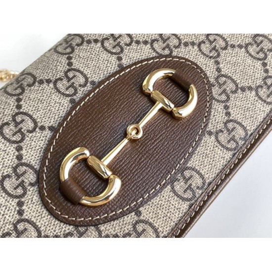 Replica Gucci Horsebit 1955 chain wallet 621892 Coffee Fake Gucci Horsebit 1955 chain wallet 621892 Coffee Replica