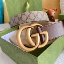Replica Gucci GG belt with Double G buckle 625839 Brown