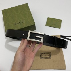 Replica Gucci Reversible belt with Square G buckle 626974 Black Silver