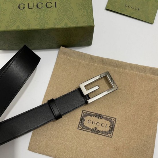Replica Gucci Reversible belt with Square G buckle 626974 Black Silver Replica Gucci Reversible belt with Square G buckle 626974 Black Silver