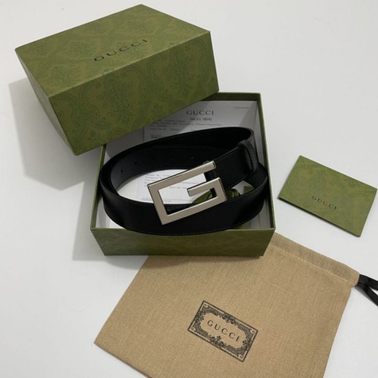Replica Gucci Reversible belt with Square G buckle 626974 Black Silver Replica Gucci Reversible belt with Square G buckle 626974 Black Silver