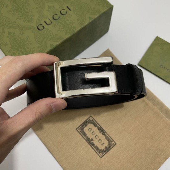 Replica Gucci Reversible belt with Square G buckle 626974 Black Silver Replica Gucci Reversible belt with Square G buckle 626974 Black Silver
