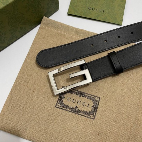 Replica Gucci Reversible belt with Square G buckle 626974 Black Silver Replica Gucci Reversible belt with Square G buckle 626974 Black Silver