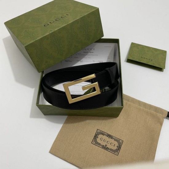 Replica Gucci Reversible belt with Square G buckle 626974 Black Gold Replica Gucci Reversible belt with Square G buckle 626974 Black Gold
