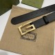 Replica Gucci Reversible belt with Square G buckle 626974 Black Gold Replica Gucci Reversible belt with Square G buckle 626974 Black Gold