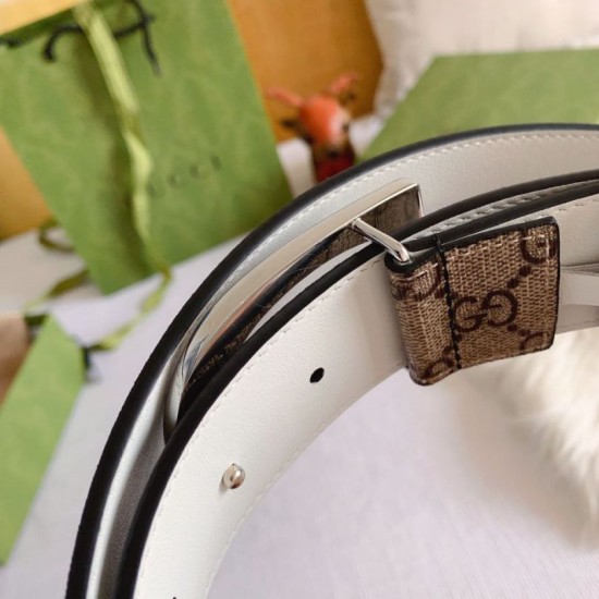 Replica Gucci GG Marmont reversible belt 655566 Brown