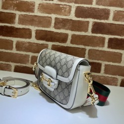 Fake Gucci Horsebit 1955 Mini Bag 658574 White Replica
