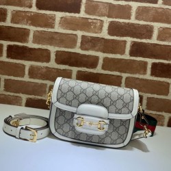 Fake Gucci Horsebit 1955 Mini Bag 658574 White Replica