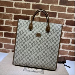 Replica Gucci Medium tote with Interlocking G 674155 Brown