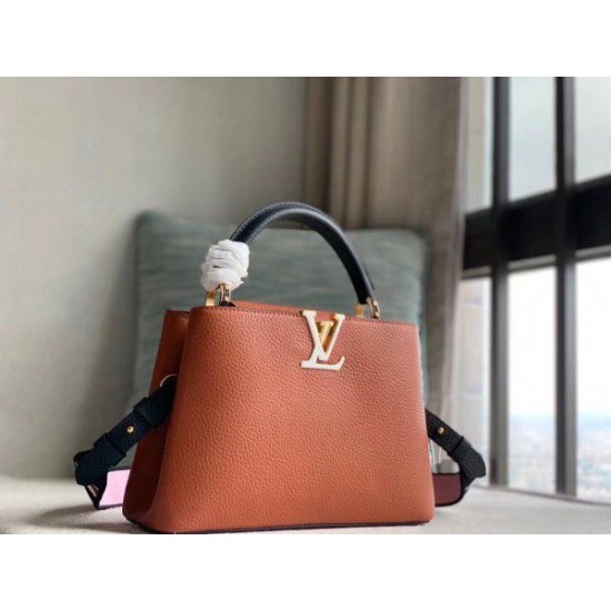 Replica Louis Vuitton Capucines BB Bag In Brown Leather M59266